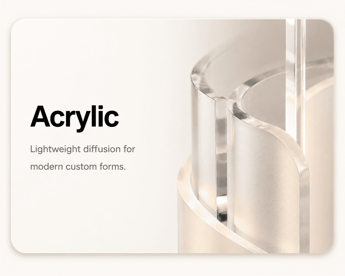 Acrylic material showcase